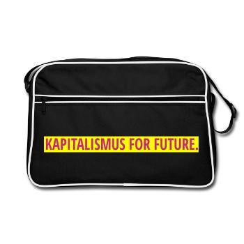 Kapitalismus for future. - Retro Tasche - Schwarz/Weiß - Vorne