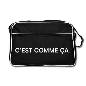 SO IST DAS EBEN. Moderner minimalistischer Humor - Retro Tasche - Schwarz/Weiß - Vorne