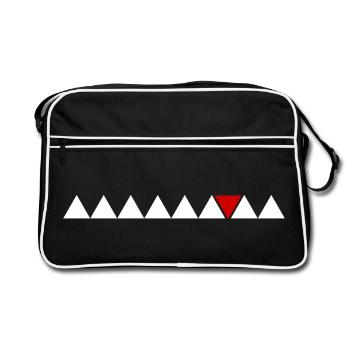 Sei unterschiedlich einzigartiges Dreieck unter Dreiecken Zitat - Retro Tasche - Schwarz/Weiß - Vorne