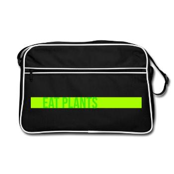 Sigle végétarien végan drôle de Eat Plants - Sac Retro - noir/blanc - Devant