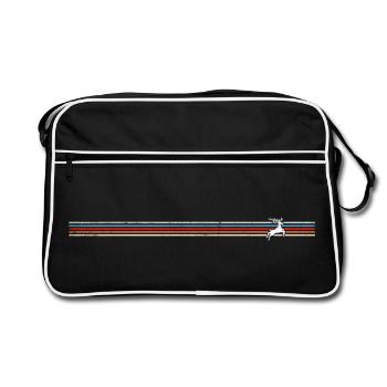 Rider Silhouette in Retro Stripes - Retro Bag - black/white - Front