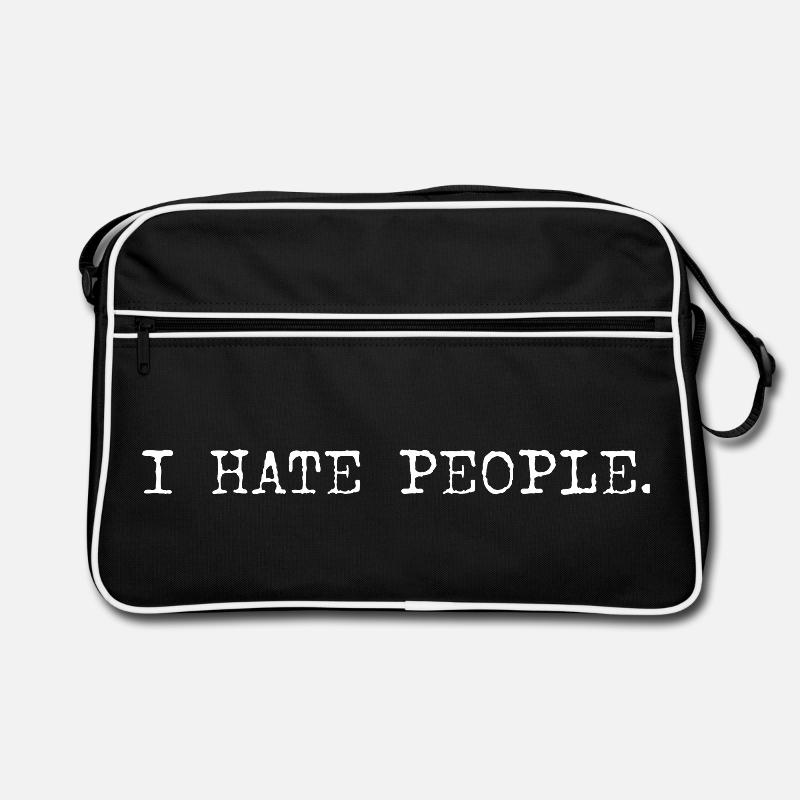 I Hate People – Minimalistischer Typo Spruch Retro Tasche