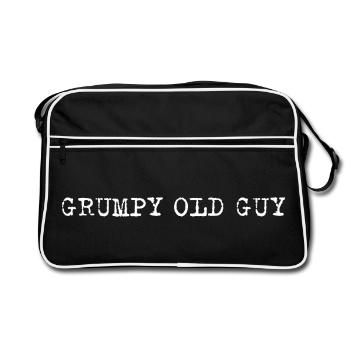Grumpy Old Guy Minimal Typo Spruch - Retro Tasche - Schwarz/Weiß - Vorne