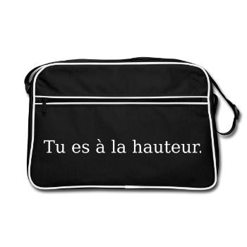 Message positif, Tu es à la hauteur - Sac Retro - noir/blanc - Devant