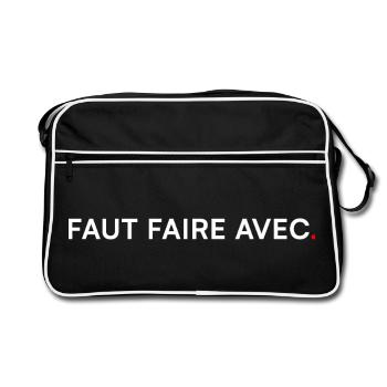 PAS MAINTENANT. Humour Moderne Minimal - Sac Retro - noir/blanc - Devant