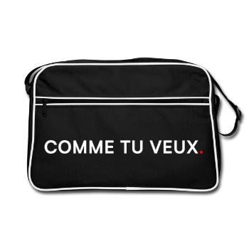 AS YOU WISH. Modern Minimal Humor - Retro Bag - black/white - Front