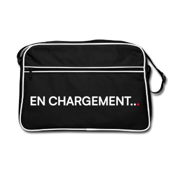 Laden, Humor, müde, nerdig - Retro Tasche - Schwarz/Weiß - Vorne