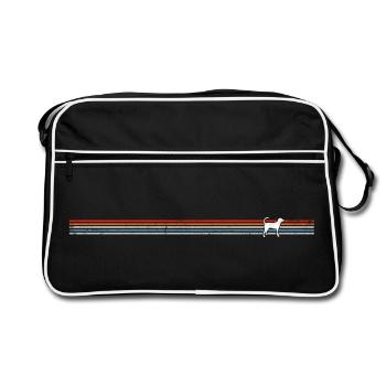 Silhouette de chien sur rayures - Sac Retro - noir/blanc - Devant