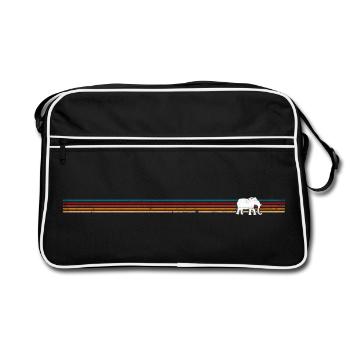 Éléphant rétro - Sac Retro - noir/blanc - Devant