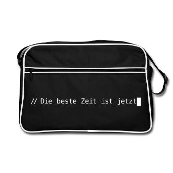Le meilleur moment est maintenant - Sac Retro - noir/blanc - Devant