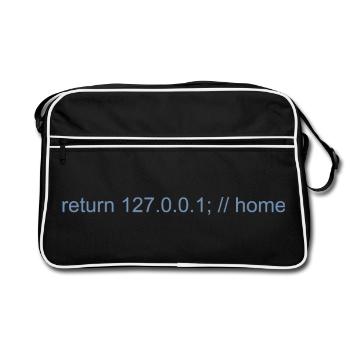 Programmer Nerd IT Joke Developer Home - Retro Bag - black/white - Front