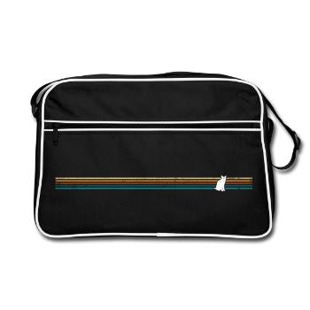 Vintage retro cat - Retro Bag - black/white - Front