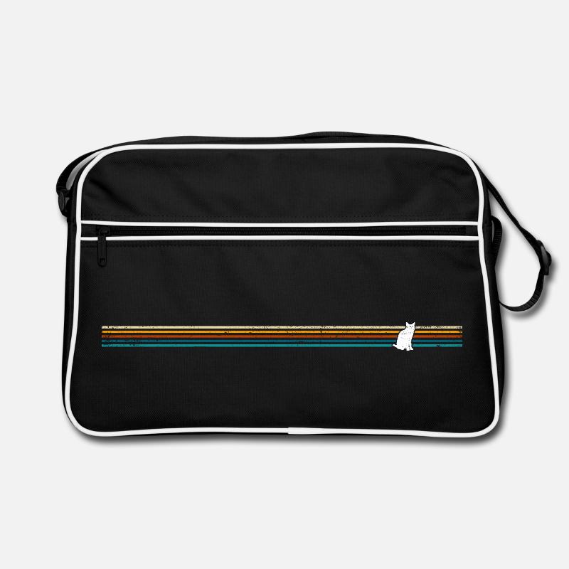 Vintage Retro Katze - Retro Tasche - Schwarz/Weiß