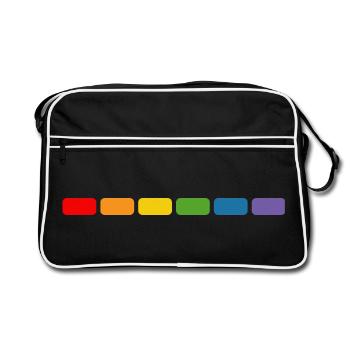 T-shirt LGBT arc-en-ciel - Sac Retro - noir/blanc - Devant
