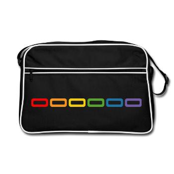 LGBT shirt rainbow for the next CSD. - Retro Bag - black/white - Front