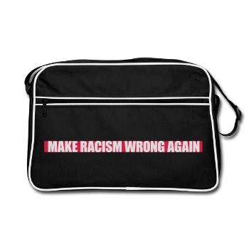 make racism wrong again - Retro Tasche - Schwarz/Weiß - Vorne