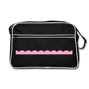 pink ornamental edge - Retro Bag - black/white - Front