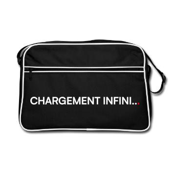 Infinite Loading, Humor, Tiredness, Work - Retro Bag - black/white - Front