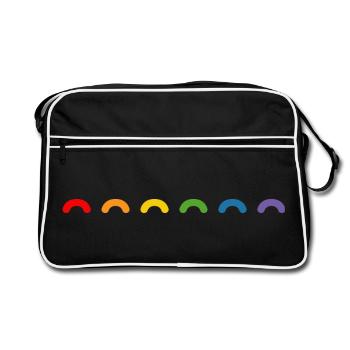 Rainbow round rainbow - Retro Bag - black/white - Front