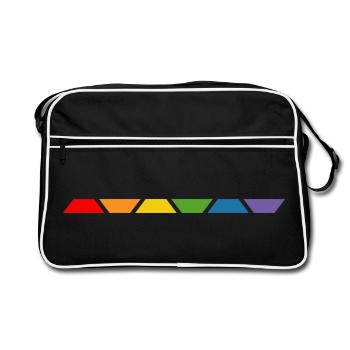 Chemise LGBT Arc-en-ciel - Sac Retro - noir/blanc - Devant