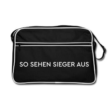 So Sehen Sieger aus  - Retro Tasche - Schwarz/Weiß - Vorne