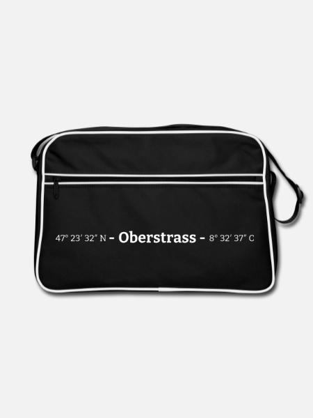 Coordinates Kreis 6 Oberstrass Zürich - Retro Bag - black/white - Front
