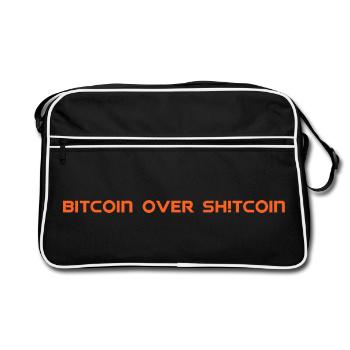 Bitcoin over Sh!tcoin - Retro Bag - black/white - Front