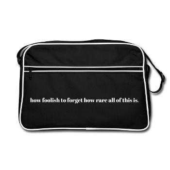 How Foolish to Forget | Typography Quote Minimal - Retro Bag - black/white - Front