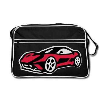 Voiture de sport ferari - Sac Retro - noir/blanc - Devant