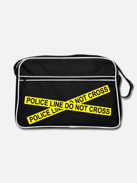 6061912 121806760 policeline - Sac Retro - noir/blanc