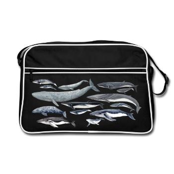Wale Vielfalt fond transparent - Retro Tasche - Schwarz/Weiß - Vorne
