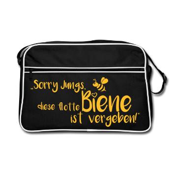 Junggesellenabschied flotte Biene - Retro Tasche - Schwarz/Weiß - Vorne