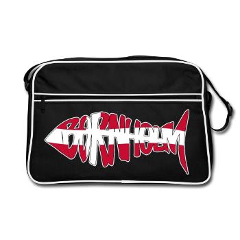 Bornholm Fish - Design - Retro Bag - black/white - Front