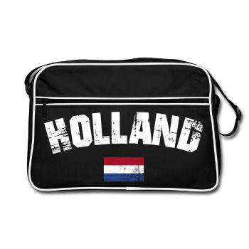 Holland Distressed Typography - Retro Bag - black/white - Front