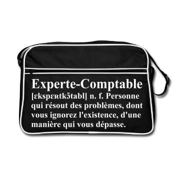 Experte-Comptable Définition - Sac Retro - noir/blanc - Devant