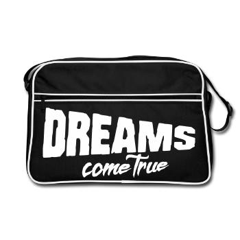 dreams come true traeume traeumen dream wish - Retro Bag - black/white - Front