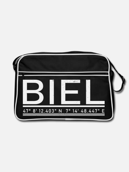 Biel Koordinaten - Retro Tasche - Schwarz/Weiß - Vorne