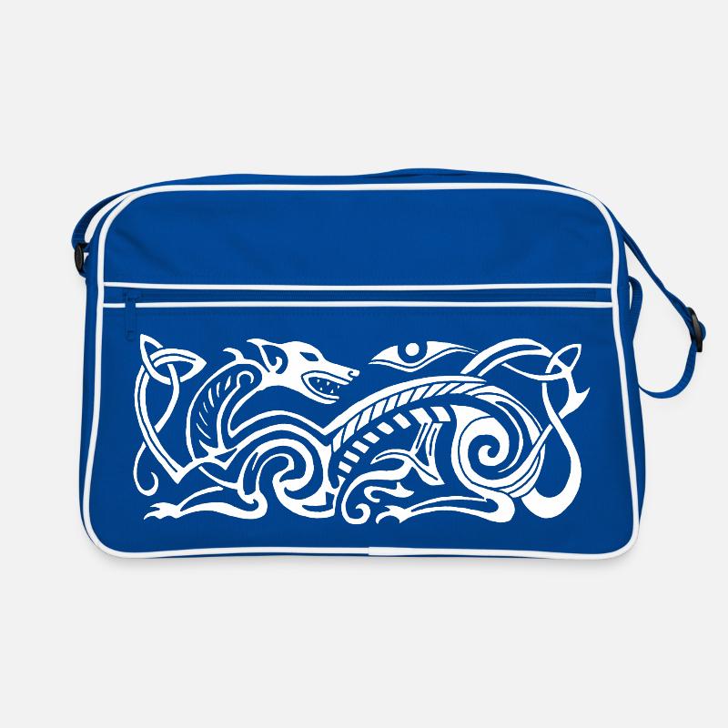 Keltischer Jagdhund (weiß) Retro Tasche