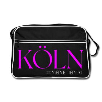 Köln meine Heimat - Retro Tasche - Schwarz/Weiß - Vorne