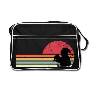 écureuil rétro - Sac Retro - noir/blanc - Devant