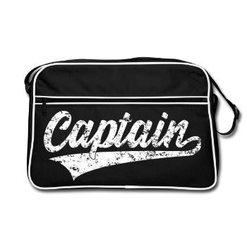 CAPTAIN KAPITÄN - Retro Tasche - Schwarz/Weiß - Vorne