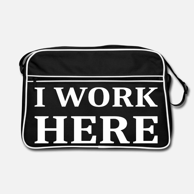 Ich Arbeite hier Retro Tasche