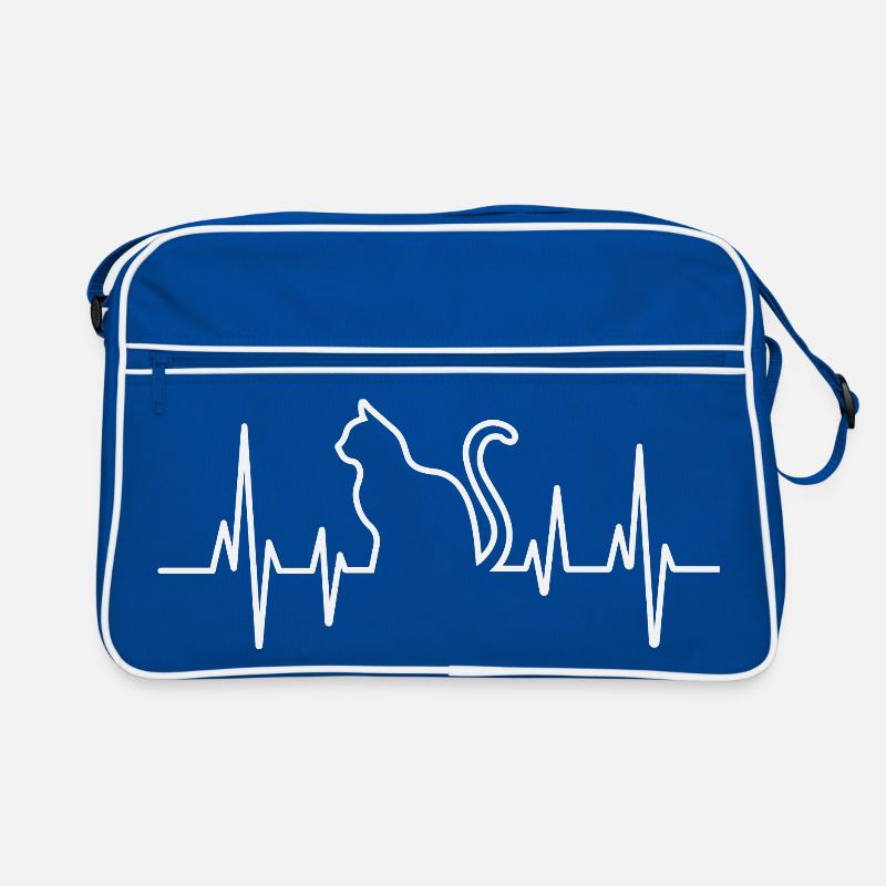 Katzenherz Pullover Design Retro Tasche