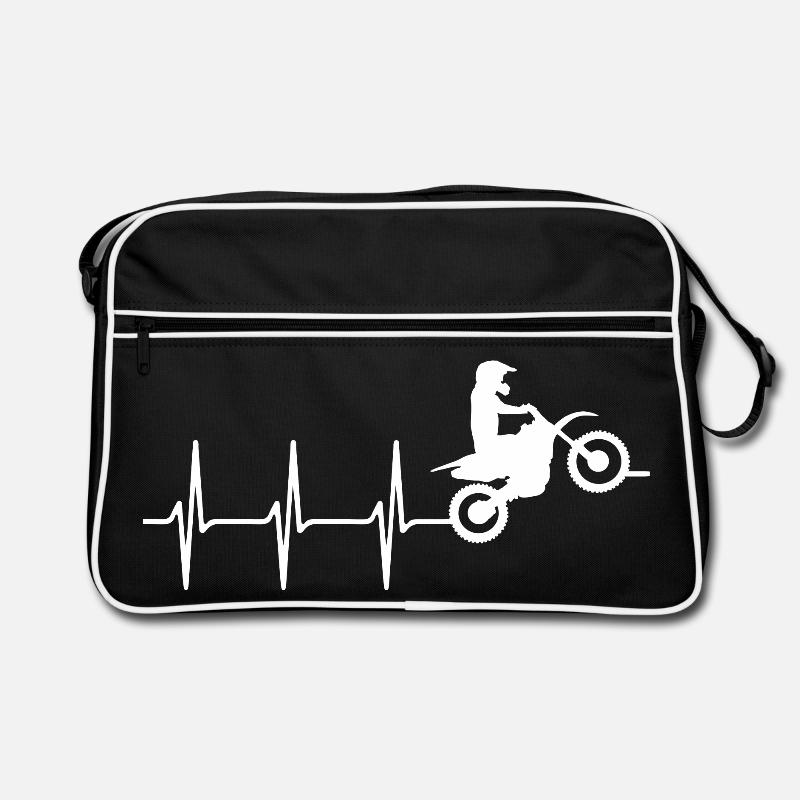 Herzschlag auf zwei Rädern Retro Tasche