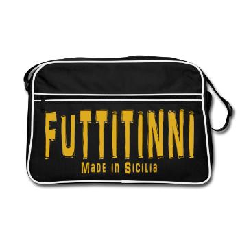 futtitinni t-shirt Sicile Sicilien Sicilien - Sac Retro - noir/blanc - Devant