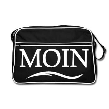 Moin Ostsee Hamburg Sylt Warnemünde Logo Wave - Retro Bag - black/white - Front