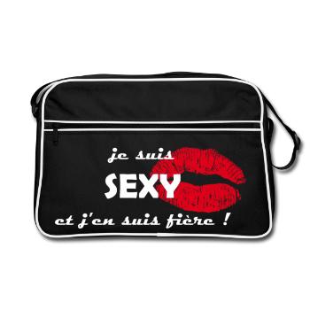je suis sexy - Sac Retro - noir/blanc - Devant