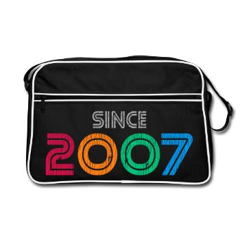 Seit 2007 | Vintage-Retro-Farbenes Jahr - Retro Tasche - Schwarz/Weiß - Vorne
