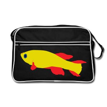Killifish Rouge et Jaune - Sac Retro - noir/blanc - Devant
