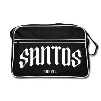 Santos Brasil Gothic Lettering - Retro Bag - black/white - Front
